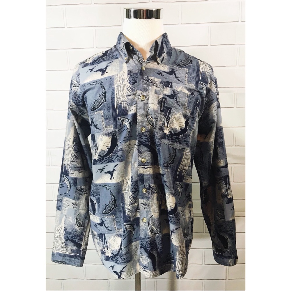 Columbia Men’s Medium Blue Button Front L/S Shirt